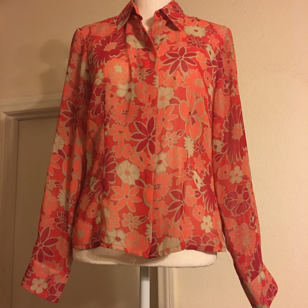 Apostrophe deep tone floral print blouse 8